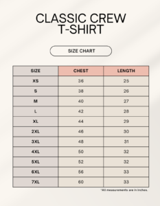 SAB MOH MAYA HAI | Unisex Classic Crew T-Shirt 1744980287sizechart 13.png