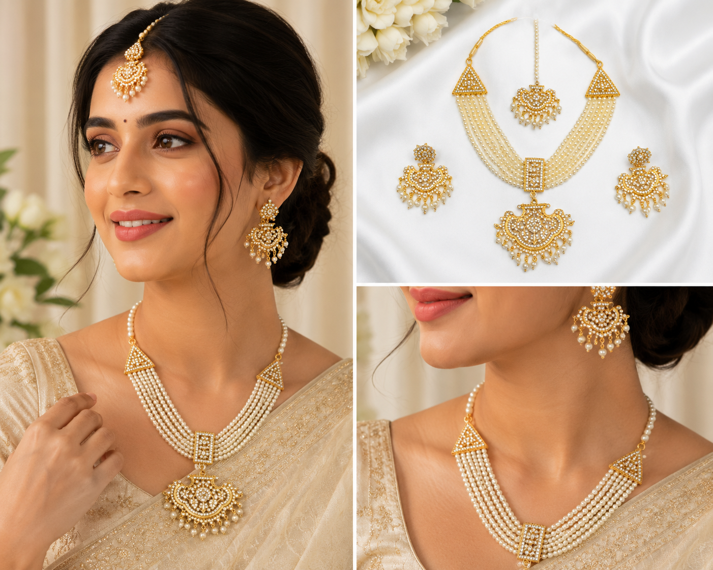women's luxury gold tone crystal party wear jewellery set women's luxury gold tone crystal party wear jewellery set