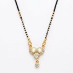women's crystal studded gold tone mangalsutra necklace