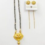 Women's Traditional Gold-Tone Mangalsutra Pendant Set With Earrings women’s traditional gold tone mangalsutra pendant set with earrings