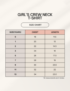 Sweet Little Princess | Girl's Crew Neck Kid T-Shirt 1745057708sizechart.png