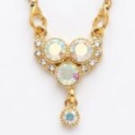 women’s crystal studded gold tone mangalsutra necklace