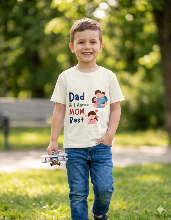 dad and i agree mom is best | kids's crew neck t shirt dad and i agree mom is best | kids's crew neck t shirt