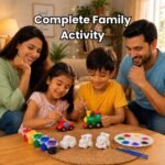 diy toys painting kit for kids & adults | pre molded toys (car, bus, train) with 6 vibrant colours & paint brush