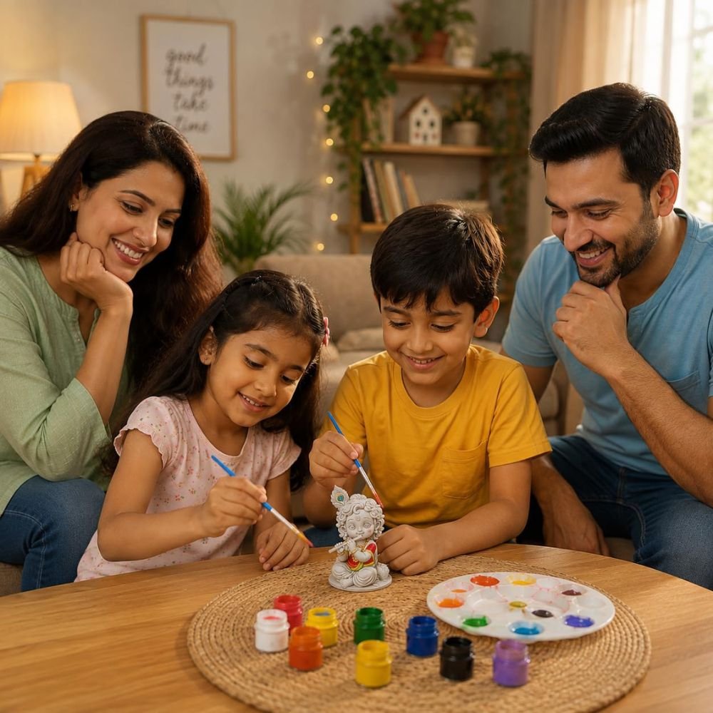 diy krishna painting kit for kids & adults | pre molded kanhaiya idol with 6 vibrant colours & paint brush diy krishna painting kit for kids & adults | pre molded kanhaiya idol with 6 vibrant colours & paint brush